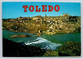 Toledo France color Picture Vtg Postcard unp river city view - £3.83 GBP