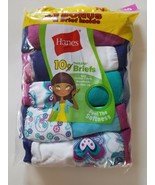 Girls Hanes 10 Pack Tagless Briefs Butterfly and Solid Size 10 NIP - £7.75 GBP