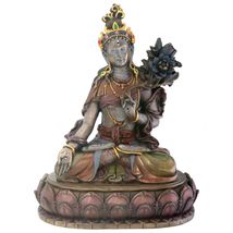 White Tara Compassion Bodhisattva on Meditative Alter Buddhism Bronze Fi... - $32.98