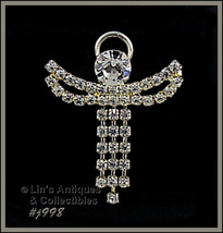 Eisenberg Ice Signed Rhinestone Angel Pin Gold Tone (#J998) - £39.96 GBP