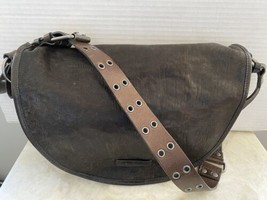 Frye Melissa Dark Brown Leather Crossbody Messenger Saddle Bag Adjustable Strap - $129.00