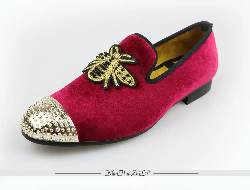 Men shoes Sneakers Handmade  Men&#39;s Velvet Loafers Wedding Party Men Shoe... - $97.99