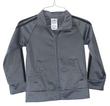Adidas Child Jacket Long Sleeve Full Zip Gray Pockets Size 5 - $8.80