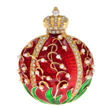 Pomegranate Crown Brooch Vintage look Gold plated broach Celebrity Queen pin i23 - £14.04 GBP