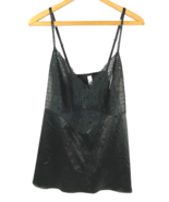 Cacique Lane Bryant Slip Cami Tank Top Negligee Black Lace Camisole Silk... - $46.53