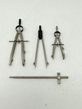 4 Gramercy Drafting Metal Tool Compass VTG Made In Germany 4&quot; 6&quot; Lot - £10.10 GBP