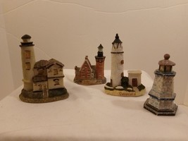 Lot of 4 Miniature Lighthouse Collectible Figurines Nautical/ Coastal Decor - £14.24 GBP
