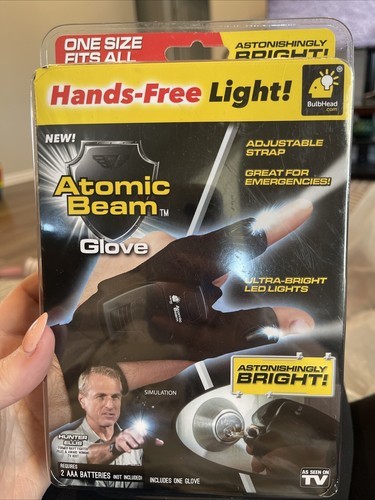 &quot;BulbHead&quot;- Atomic Beam Glove/Hands-Free Light/One Size Fits All &amp; L or ... - $9.00