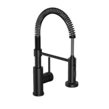 Cartway Single-Handle Spring Pull-Down Sprayer Kitchen Faucet in Matte B... - $38.51