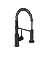 Cartway Single-Handle Spring Pull-Down Sprayer Kitchen Faucet in Matte B... - $52.81 CAD