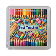 Thank You Teacher Gift Best Teacher Ever - premium quality coaster - handmade - £4.08 GBP