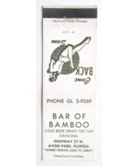 Bar of Bamboo - Avon Park, Florida 20 Strike Matchbook Cover Matchcover FL - £1.37 GBP
