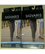 Lot 2 Sigvaris 232CM4W00 Cotton Compression Socks Size M4 Black 20-30 mm... - $25.27