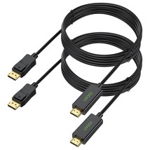 Displayport (Dp) To Hdmi Hdtv Cable 10Ft - 2 Pack, Display Port To Hdmi ... - $37.99