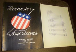1957-58 ROCHESTER NY AMERICANS AHL HOCKEY LEAGUE PROGRAM - $9.89