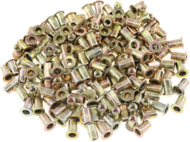 100Pcs 10-24 Zinc Rivet Nuts Rivnut Plated Carbon Steel Flat Head Rivnut Threade - $15.13