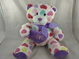 White Bear Hearts Love Plush 15 Inch  Inter American Products Stuffed Animal Toy - £9.98 GBP