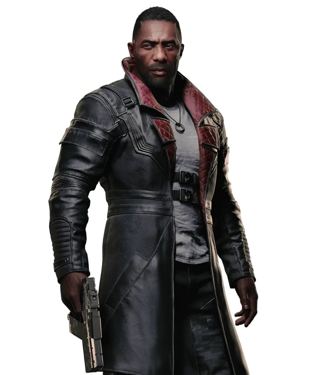 Cyberpunk 2077 Phantom Liberty Idris Elba Gaming Cosplay Leather Coat