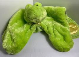 Baby Gund Green Frog Comfy Cozy Plush Security Blanket Satin Lovie Green... - $21.03
