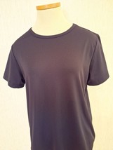 Susan Graver Essentials Size M Short Sleeve Black Poly blend Top Shirt - £7.88 GBP