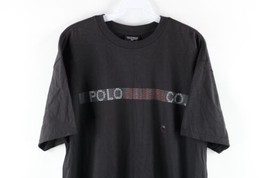 NOS Vtg 90s Ralph Lauren Mens XL Spell Out Box Logo Double Sided T-Shirt Black - £54.09 GBP