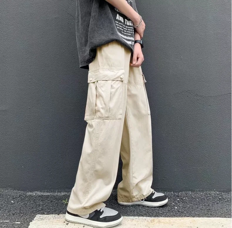 Japanese work pants men&#39;s summer thin large pocket straight  cityboy fashion fri - £64.06 GBP