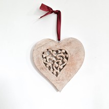 Handmade Carved Wood Wall Art Decorative Love Heart decorative Hanging - A Perfe - £15.97 GBP