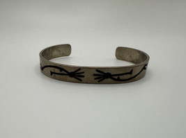 Vintage Navajo Sterling Silver Kokopelli Cuff Adjustable Bracelet by KIR... - £77.00 GBP