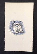 Antique Paper Card Freemasonry Masonic Apron All Seeing Eye Blank Interior - £49.42 GBP