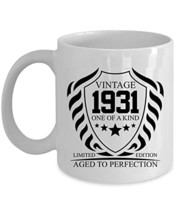 Vintage 1931 Coffee Mug 11oz Ceramic Gift For Women, Men 91 Years Old On... - $16.78