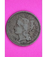 1865 Three 3 Cent Nickel Scarce Type Coin Guaranteed Authentic &amp; Genuine... - $28.70 CAD