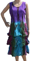 Bubble Dress Sleeveless Stretch Cotton Multicolor Tie Dye Lined OSFM  NWT - £20.54 GBP