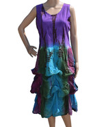 Bubble Dress Sleeveless Stretch Cotton Multicolor Tie Dye Lined OSFM  NWT - $26.00