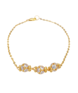 22ct Yellow Gold Sparkly Glitter Ball Ladies Bracelet 7 inches - $13,393.41 MXN
