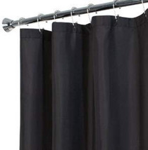 Black Magnetized Shower Curtain Liner Waterproof With Metal Rustproof Grommets - £7.41 GBP