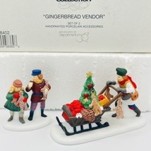 Dept 56 Gingerbread Vendor NEW Retired Set Of 2 Cart &amp; People Dickens Village - $19.34