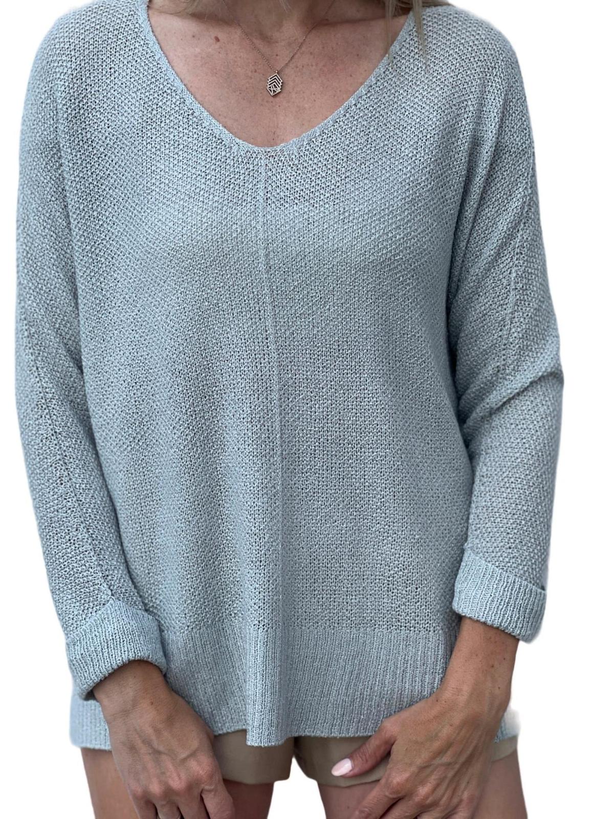 Be Cool Flowing V-Neck Sweater Waterfall - $35.00