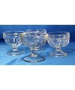 Vintage Sorbet/sherbert/pudding Six Sided Round Footed Glasses: set of 4 - £7.43 GBP