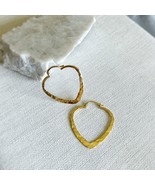 18k Gold plated Carved hoops earrings - £39.91 GBP