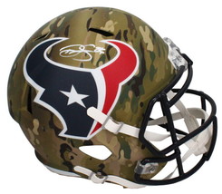 Dalton Schultz Autographed (In White) Texans Camo Full Size Speed Helmet Beckett - £242.56 GBP