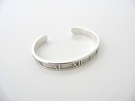 Tiffany &amp; Co Silver Atlas Roman Numeral Cuff Bracelet Bangle Gift Love Statement - £294.16 GBP