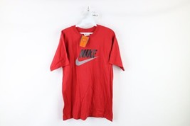 NOS Vintage 90s Nike Mens Small Big Swoosh Spell Out Block Letter T-Shirt Red - £45.24 GBP