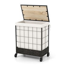 Laundry Hamper with Lid and Lockable Wheels - $97.50