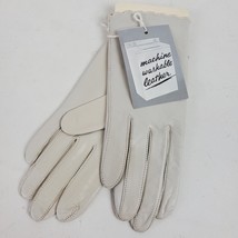 Vintage Fownes Silk Lined Imported Leather Gloves Beige Washable 6 1/2 NOS - $43.03