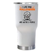 Lhasa Apso Halloween Tumbler 30oz With Lid Gift for Dog Lover - I Like Lhasa Aps - £23.44 GBP