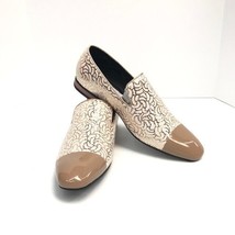 Amali Men&#39;s Metallic Smoking Texture Slip on Shoes Taupe Flesh Loafers 7... - £55.05 GBP