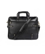 Men’s Black Leather Laptop Messenger Bag – Shoulder Strap Briefcase Offi... - $78.82