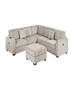 Clare 4-Piece Camel Wide-Welt Corduroy  Sectional Sofa Set with USB - $1,388.00