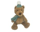 MANHATTAN TOY CO BROWN TEDDY BEAR GREEN HAT SCARF STUFFED ANIMAL PLUSH T... - $28.50