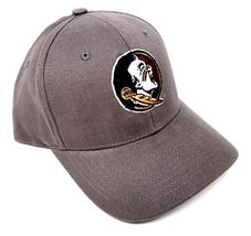 National Cap Florida State FSU MVP Mascot Seminoles Logo Dark Grey Curved Bill A - $23.47